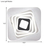 Modern Led Bedroom Ceiling Light: Simplicity White Flush Mount With Acrylic Stacked Shade