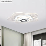 Modern Led Bedroom Ceiling Light: Simplicity White Flush Mount With Acrylic Stacked Shade