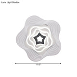 Modern Led Bedroom Ceiling Light: Simplicity White Flush Mount With Acrylic Stacked Shade