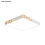 Modern Led Bedroom Flushmount Lighting In White - 16’/19.5’/23.5’ Width