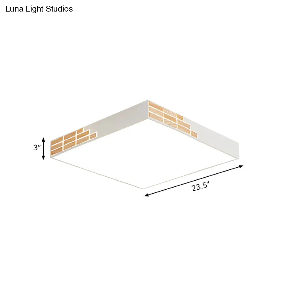 Modern Led Bedroom Flushmount Lighting In White - 16’/19.5’/23.5’ Width