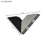 Modern Led Bedroom Wall Light With Geometric Metal Shade In Warm/White - Black & White