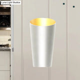 Modern Led Bedside Sconce Light - Black/White Finish Wall Lamp With Aluminum Cylinder Shade