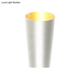 Modern Led Bedside Sconce Light - Black/White Finish Wall Lamp With Aluminum Cylinder Shade