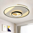 Modern Led Black Flush Mount Round Light Fixture For Bedroom 16.5/20.5 Wide / 16.5