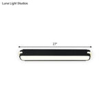 Modern Led Black Flushmount Ceiling Light Fixture - Metallic Rectangle 19’/27’/34.5’ Long White/Warm