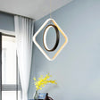Modern Led Black Hoop And Square Ceiling Pendant Lamp With Acrylic Shade - Warm/White Light / White
