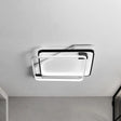 Modern Led Black/White Acrylic Rectangular Ceiling Light - 18’/22’/27.5’ Wide Warm/White