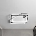 Modern Led Black/White Acrylic Rectangular Ceiling Light - 18’/22’/27.5’ Wide Warm/White