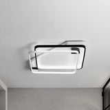 Modern Led Black/White Acrylic Rectangular Ceiling Light - 18’/22’/27.5’ Wide Warm/White