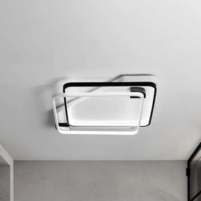 Modern Led Black/White Acrylic Rectangular Ceiling Light - 18’/22’/27.5’ Wide Warm/White