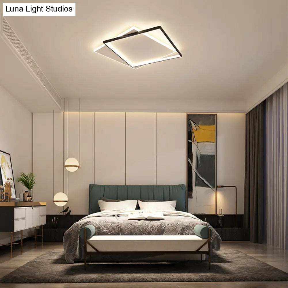 Modern Led Black-White Metal Flush Mount Ceiling Lighting Fixture