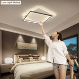 Modern Led Black-White Metal Flush Mount Ceiling Lighting Fixture