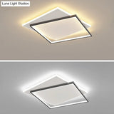 Modern Led Black-White Metal Flush Mount Ceiling Lighting Fixture