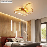 Modern Led Butterfly Ceiling Light Fixture - Close-To-Ceiling Metal Lighting