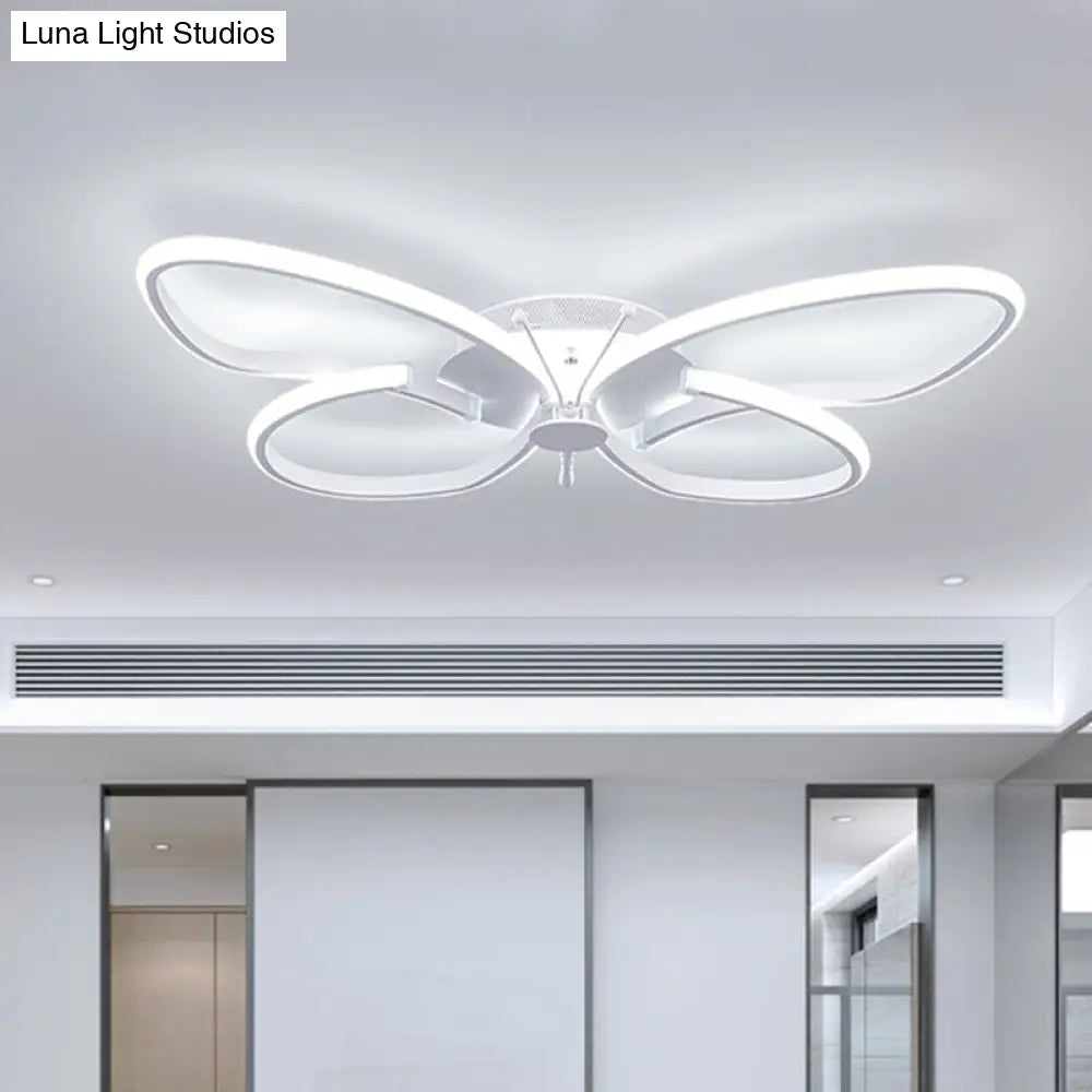 Modern Led Butterfly Girls Bedroom Flush Mount Light (Warm/White/Natural Light)
