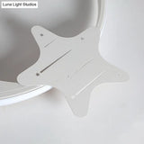 Modern Led Ceiling Flush Light - White Moon And Star Design In Warm/White