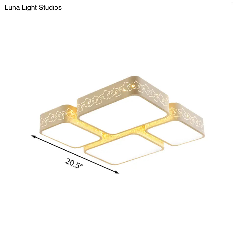 Modern Led Ceiling Flush Mount With White Acrylic Shade - Warm/White Lighting