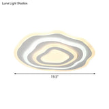 Modern Led Ceiling Lamp: 19.5’/23.5’ Wide Acrylic White Flush Mount With Warm/White Light For Lounge
