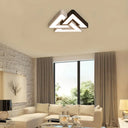 Modern Led Ceiling Lamp: Acrylic Triangle Design In Black & White / 19.5’ Warm