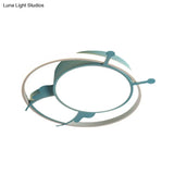 Modern Led Ceiling Lamp: Bee Design In Pink/Blue For Bedroom