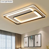 Modern Led Ceiling Lamp - Black Flush - Mount Light Fixture With Acrylic Shade
