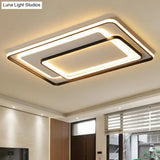 Modern Led Ceiling Lamp - Black Flush - Mount Light Fixture With Acrylic Shade