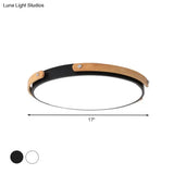 Modern Led Ceiling Lamp - Black/White Circle Bathroom Mount Light Warm/White