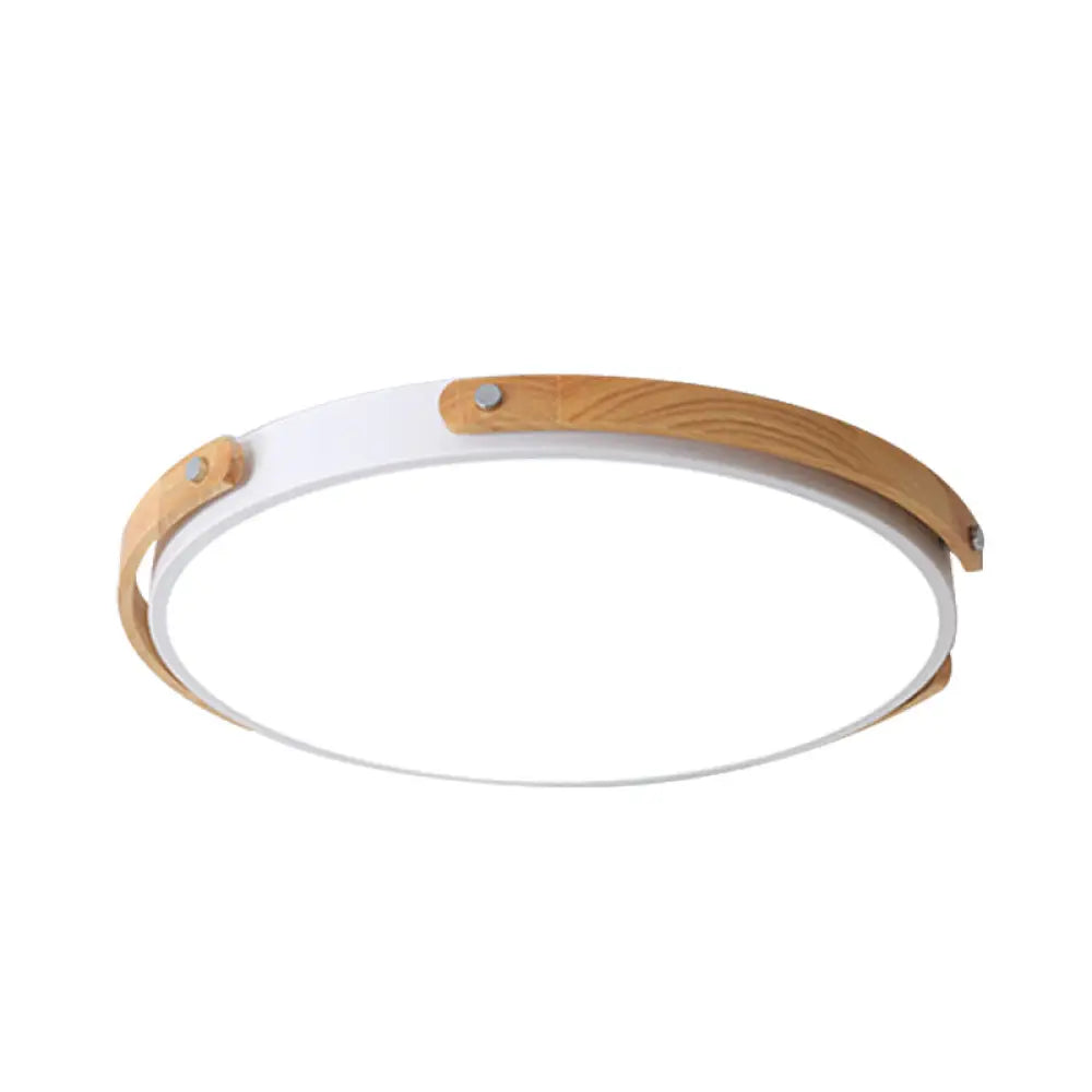 Modern Led Ceiling Lamp - Black/White Circle Bathroom Mount Light Warm/White