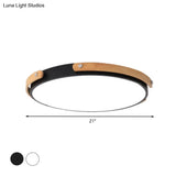 Modern Led Ceiling Lamp - Black/White Circle Bathroom Mount Light Warm/White