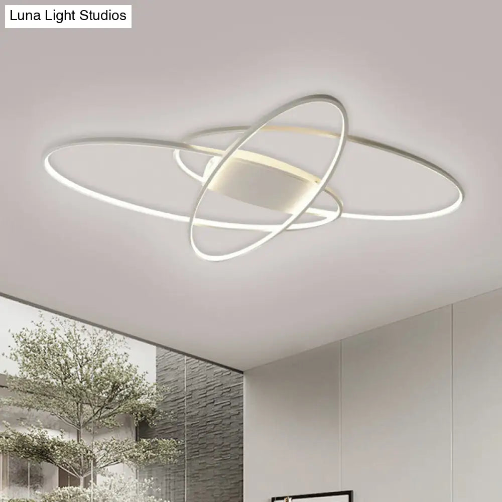 Modern Led Ceiling Lamp For Boys Bedroom - Warm/White Light Black/White
