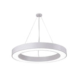 Minimalist Led Ceiling Lamp: Black/White Halo Ring Pendant Light With Acrylic Shade 16/31.5/39 Width