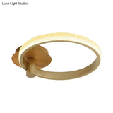 Modern Led Ceiling Light - Acrylic Gold 18’/22’ For Bedroom Warm/White/Natural Options