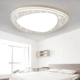 Modern Led Ceiling Light - Acrylic Triangle With Crystal Bead & Flush Mount White / 19’