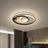 Modern Led Ceiling Light: Black Layered Round/Square/Rectangle Flush Mount With Acrylic Shade