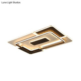 Modern Led Ceiling Light Black & White Patchwork Aluminum Flush Mount Fixture For Lounge