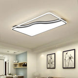 Modern Led Ceiling Light Fixture For Bedroom - Simple Acrylic Design Black/White 16/19.5/35.5 W