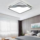 Modern Led Ceiling Light Fixture For Bedroom - Simple Acrylic Design Black/White