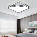 Modern Led Ceiling Light Fixture For Bedroom - Simple Acrylic Design Black/White