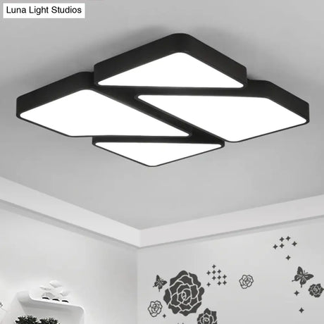 Modern Led Ceiling Light Fixture With Acrylic Diffuser For Bedroom – Nordic Style Square Mount