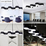 Modern Led Ceiling Light - Sleek Metal Office Chandelier Fixture