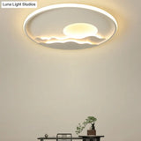 Modern Led Ceiling Light - Stylish Metal Flush Mount For Living Room White Shade