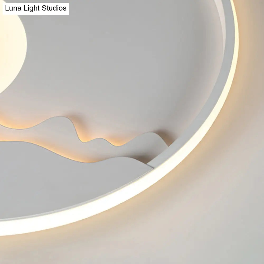 Modern Led Ceiling Light - Stylish Metal Flush Mount For Living Room White Shade