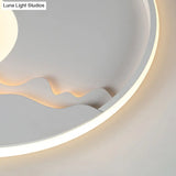 Modern Led Ceiling Light - Stylish Metal Flush Mount For Living Room White Shade