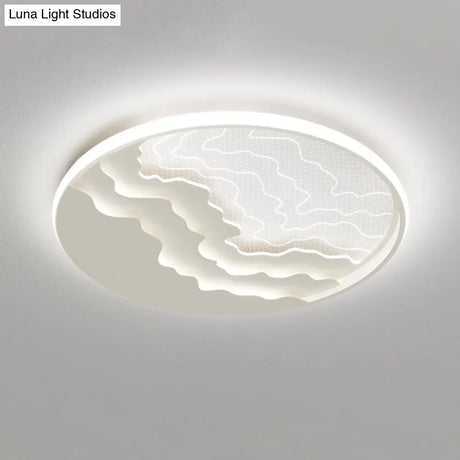 Modern Led Ceiling Light: Wavy Acrylic Flush Mount Lamp For Bedroom White / 16.5