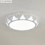 Modern Led Ceiling Light - White/Gold Finish Crystal Flush Mount With Acrylic Shade