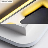 Modern Led Ceiling Light With Black & White Acrylic Shade - Warm/White