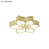Modern Led Ceiling Light With Butterfly Metal Flush Mount For Girls Bedroom - White