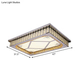 Modern Led Ceiling Light With Clear Crystal Shade For Living Room