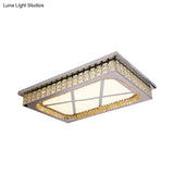 Modern Led Ceiling Light With Clear Crystal Shade For Living Room